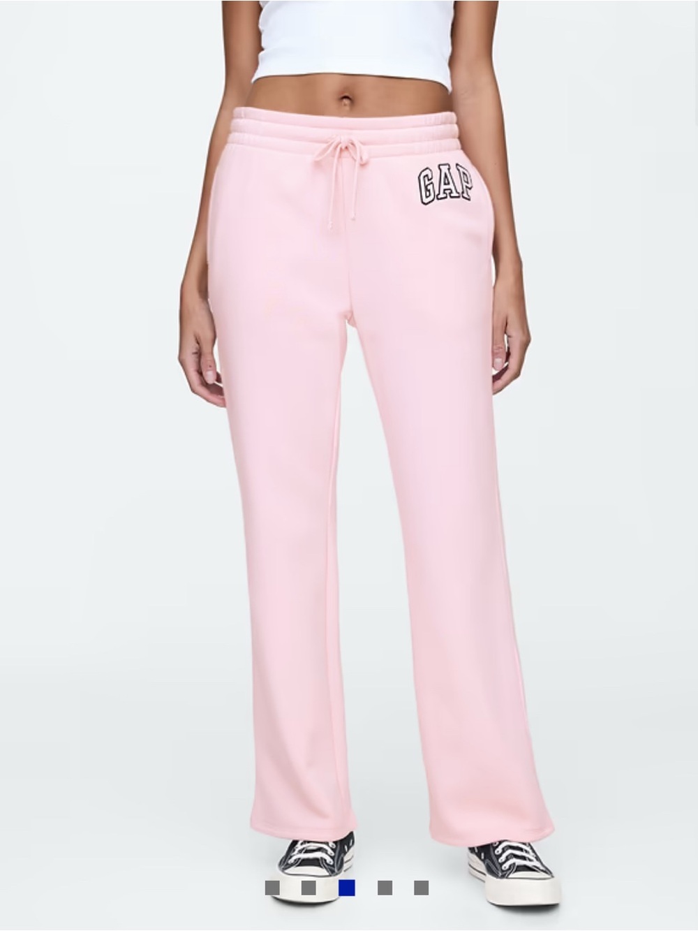 NWT GAP logo straight soft fleece sweatpants in sealed bag, misty pink rose, M